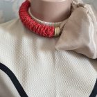 FOULARD GIOIELLO beige e perline corallo - immagine 3
