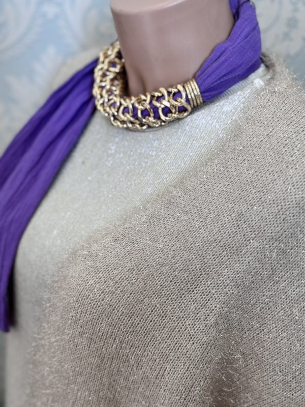 FOULARD GIOIELLO lilla con catena - immagine 3