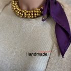 FOULARD GIOIELLO viola con torchon di perle dorate