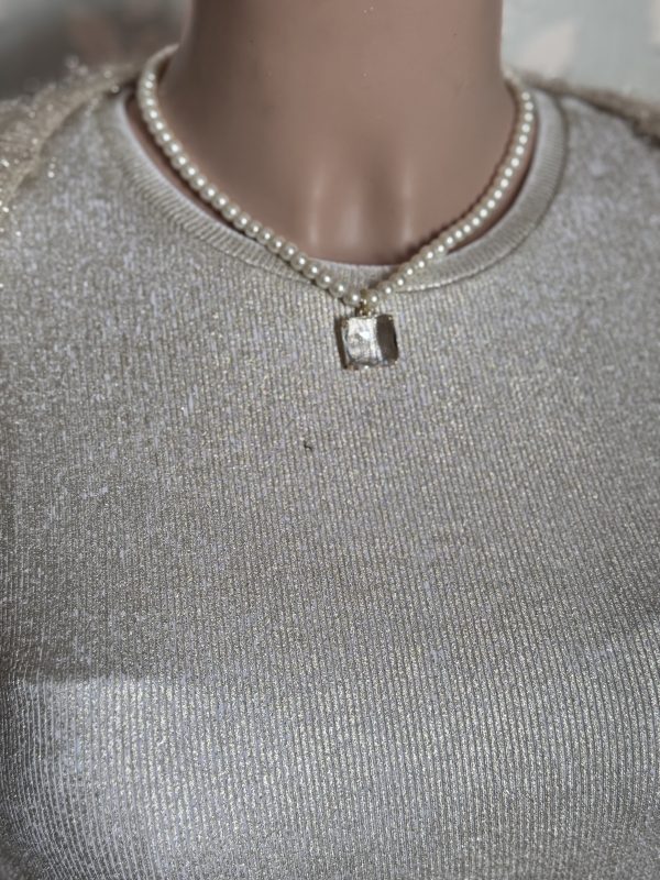 COLLANA girocollo di pietre di Maiorca e cristallo, serie CHIC - immagine 2