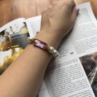 BRACCIALE di perle con cristallo centrale - immagine 5
