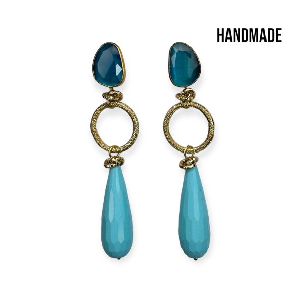 ORECCHINI serie CHIC con cristallo turchese - immagine 3