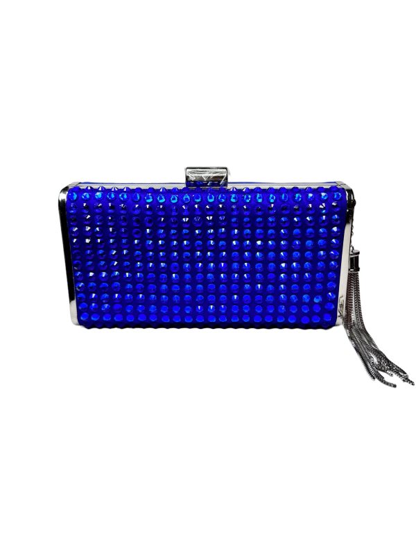 BORSETTA elegante ricoperta di strass blu elettrico - immagine 2