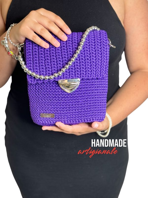 BORSA fatta a mano serie “ALBA” color viola