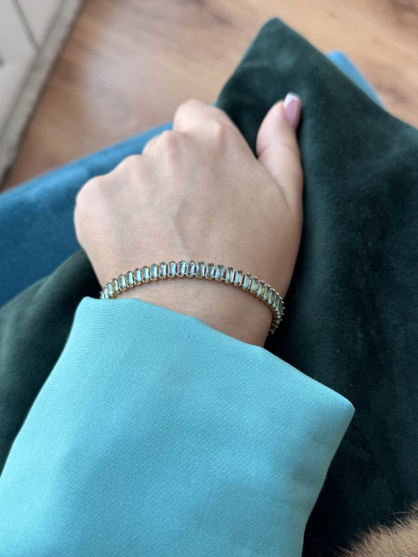 BRACCIALE tennis con strass rettangolari