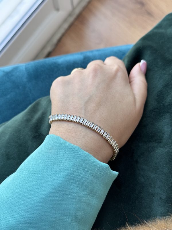 BRACCIALE tennis con strass rettangolari - immagine 2