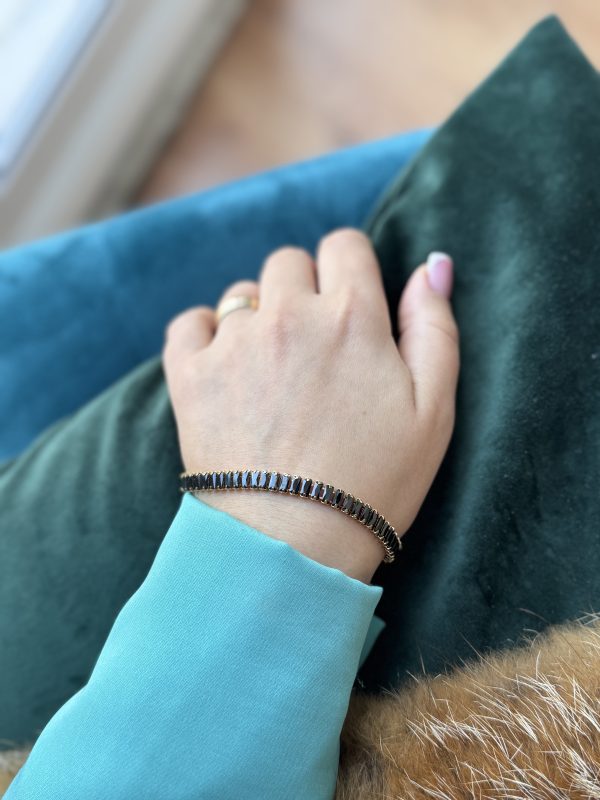 BRACCIALE tennis con strass rettangolari - immagine 5