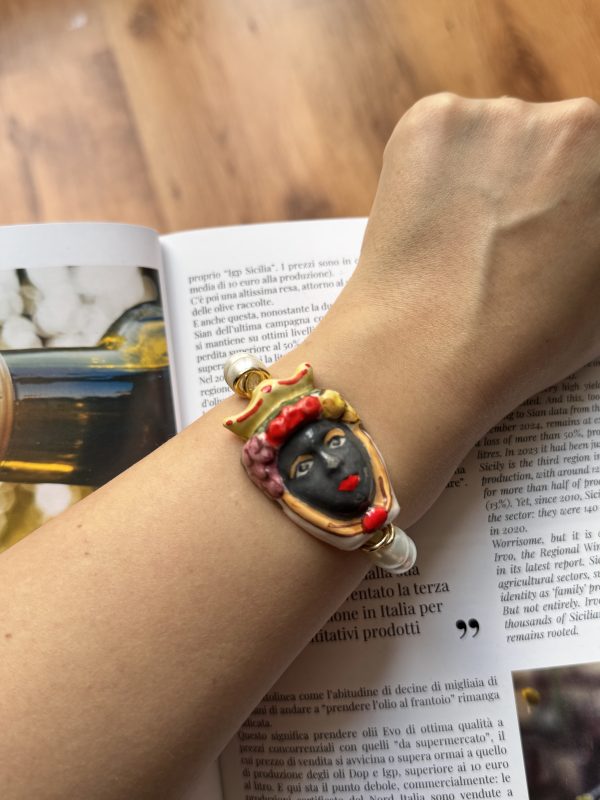BRACCIALE elastico con moro dipinto a mano - immagine 3