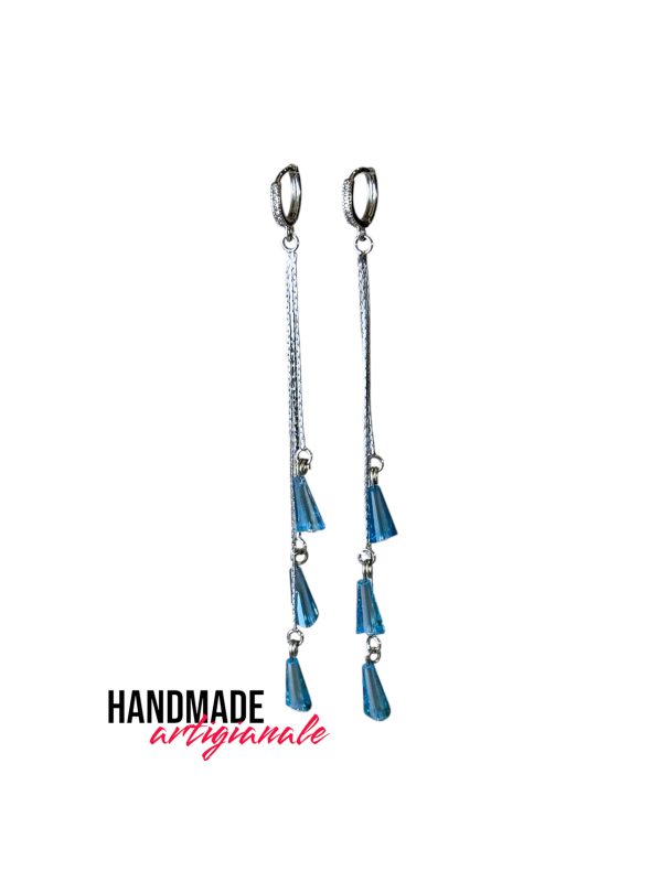 ORECCHINI con perline a goccia azzurre - immagine 2