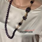 COLLANA con cristallo viola