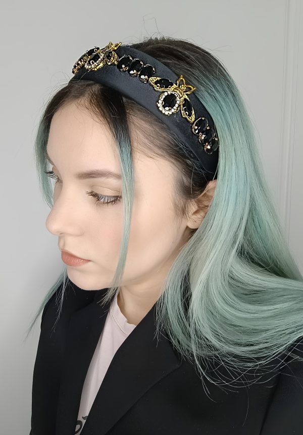 CERCHIETTO in raso ricoperto di strass