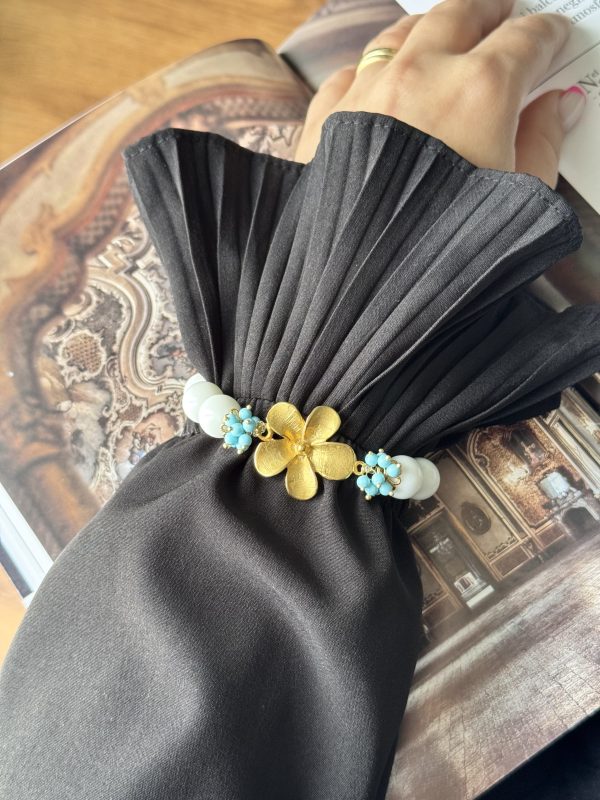 BRACCIALE elastico in agata bianca