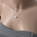 COLLANA con charm a cuore incisa lettera, color argento - immagine 2