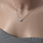 COLLANA con charm a cuore incisa lettera, color argento - immagine 5
