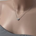 COLLANA con charm a cuore incisa lettera, color argento - immagine 6