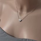 COLLANA con charm a cuore incisa lettera, color argento - immagine 7