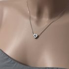 COLLANA con charm a cuore incisa lettera, color argento - immagine 4