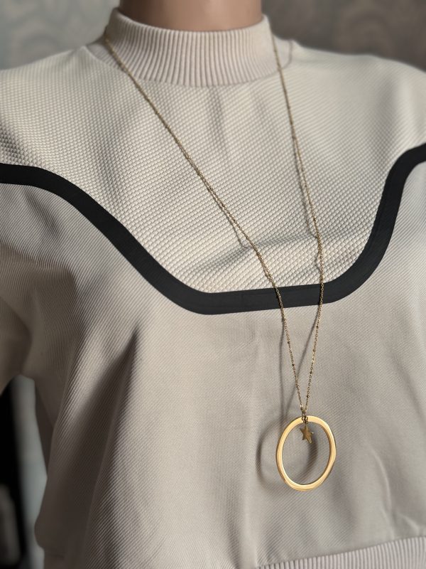 COLLANA con lettera grande e stellina, color oro - immagine 4