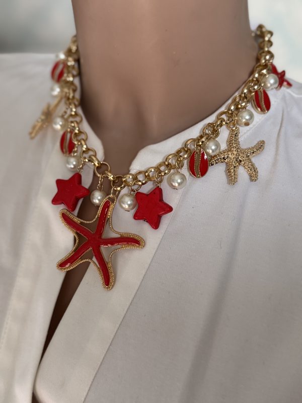 COLLANA a catena con ciondoli stella marina