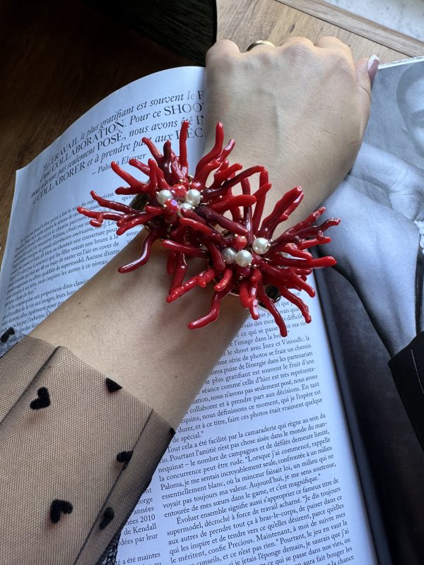 BRACCIALE rigido corallo centrale (imitazione)