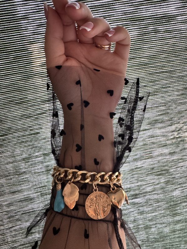 BRACCIALE a maglia con vari charm - immagine 2