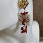 ORECCHINI pendenti con mattonelina di ceramica