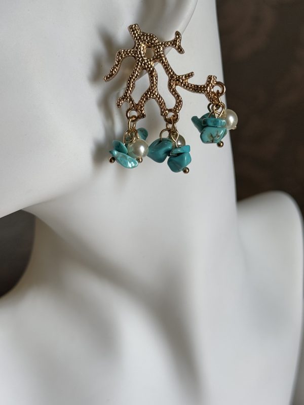 ORECCHINI con base corallo - immagine 3