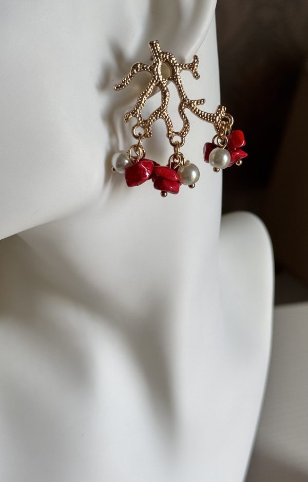 ORECCHINI con base corallo