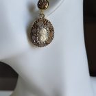 ORECCHINI con madreperla centrale e strass