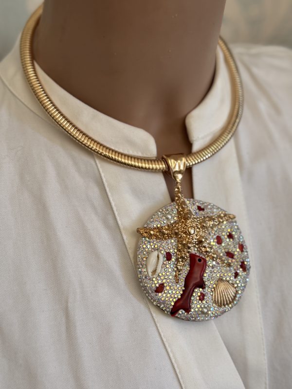 COLLANA girocollo con ciondolo grande con stella/conchiglia