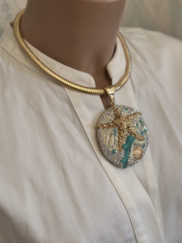 COLLANA girocollo con ciondolo grande con stella/conchiglia - immagine 2