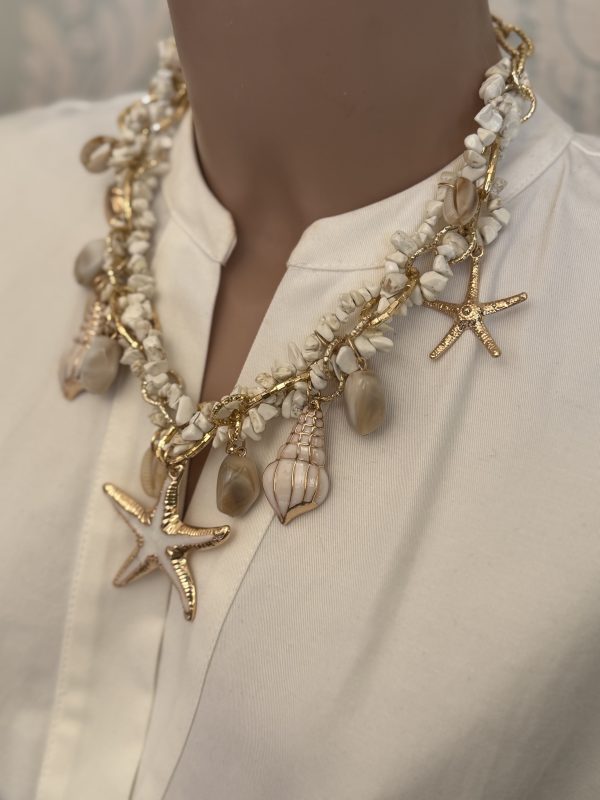 COLLANA  con ciondoli stella marina/conchiglie