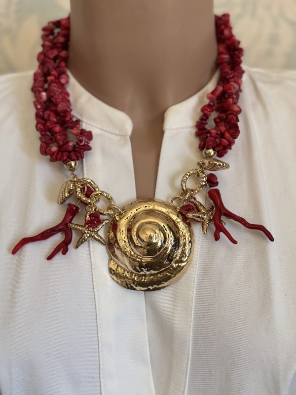 COLLANA con centrale a forma di conchiglia grande - immagine 2