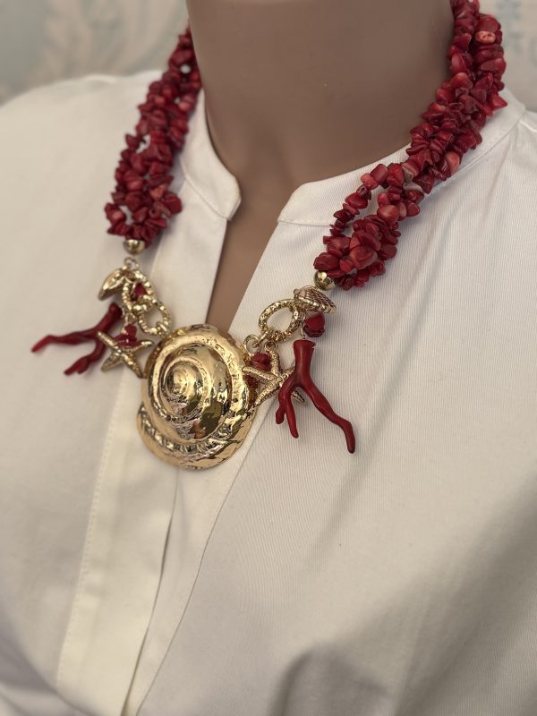 COLLANA con centrale a forma di conchiglia grande - immagine 3