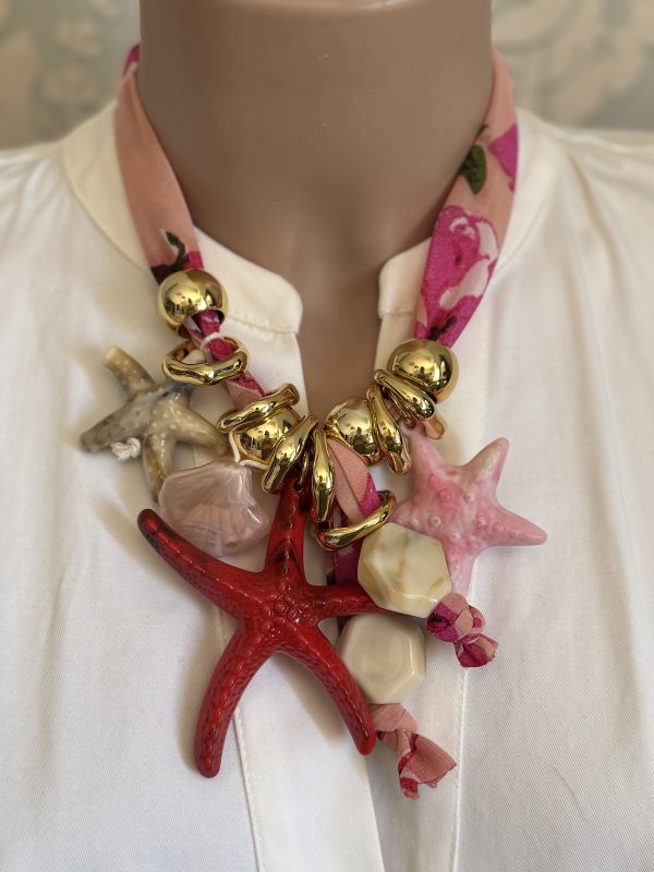 COLLANA in tessuto con stelle marine - immagine 2