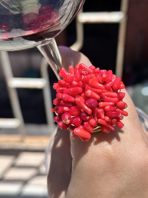 ANELLO serie SICILY con tronchetto di corallo (imitazione)
