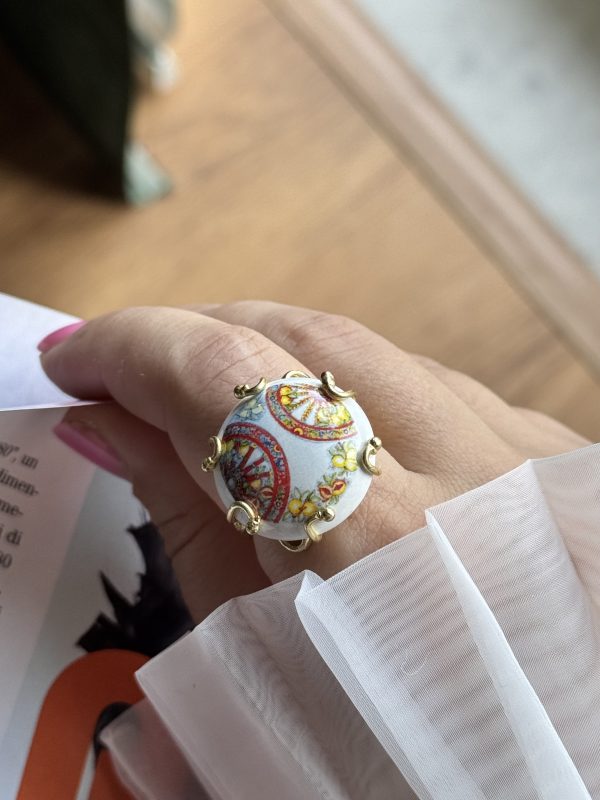 ANELLO serie SICILY dipinta a mano "le ruote carretto siciliano"