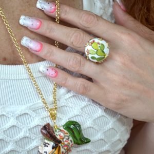 COMPLETO anello con fichi d’india e collana con paladino