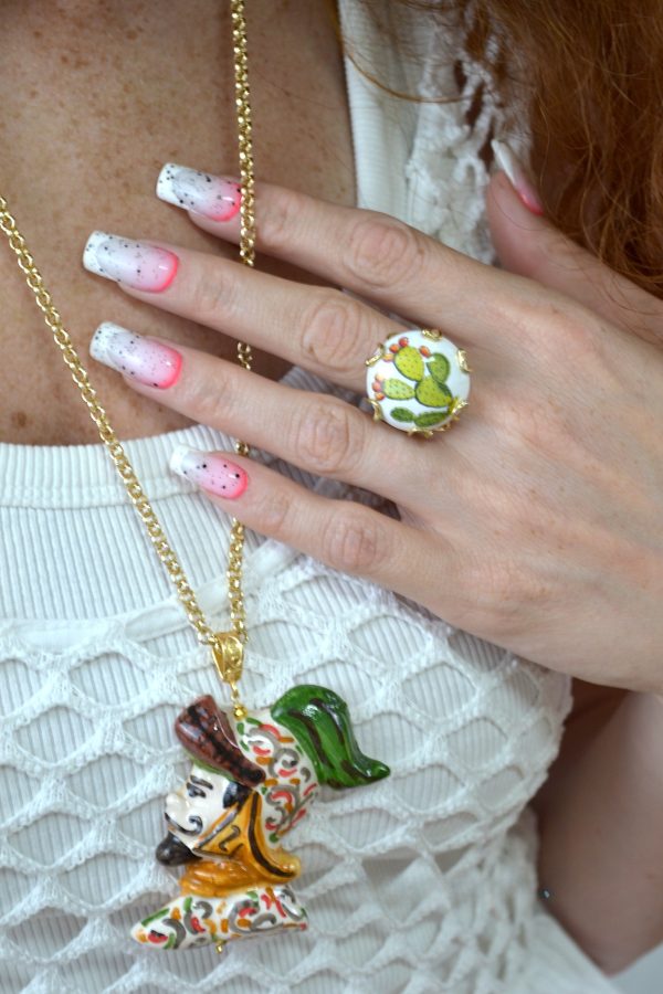 COMPLETO anello con fichi d’india e collana con paladino