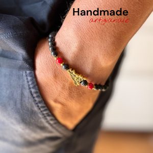 BRACCIALE elastico uomo “Sicilia in alluminio dorato”